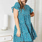 Short Flounce Sleeve Tiered Dress