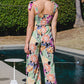 ODDI Full Size Floral Sleeveless Wide Leg Jumpsuit