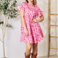 Short Flounce Sleeve Tiered Dress