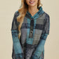 Double Take Full Size Plaid Dropped Shoulder Hoodie