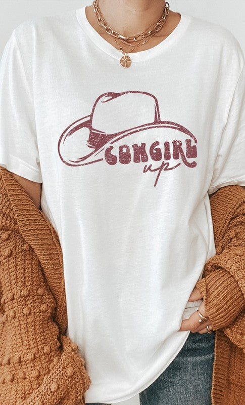 Cowgirl Up Country Western Graphic Tee