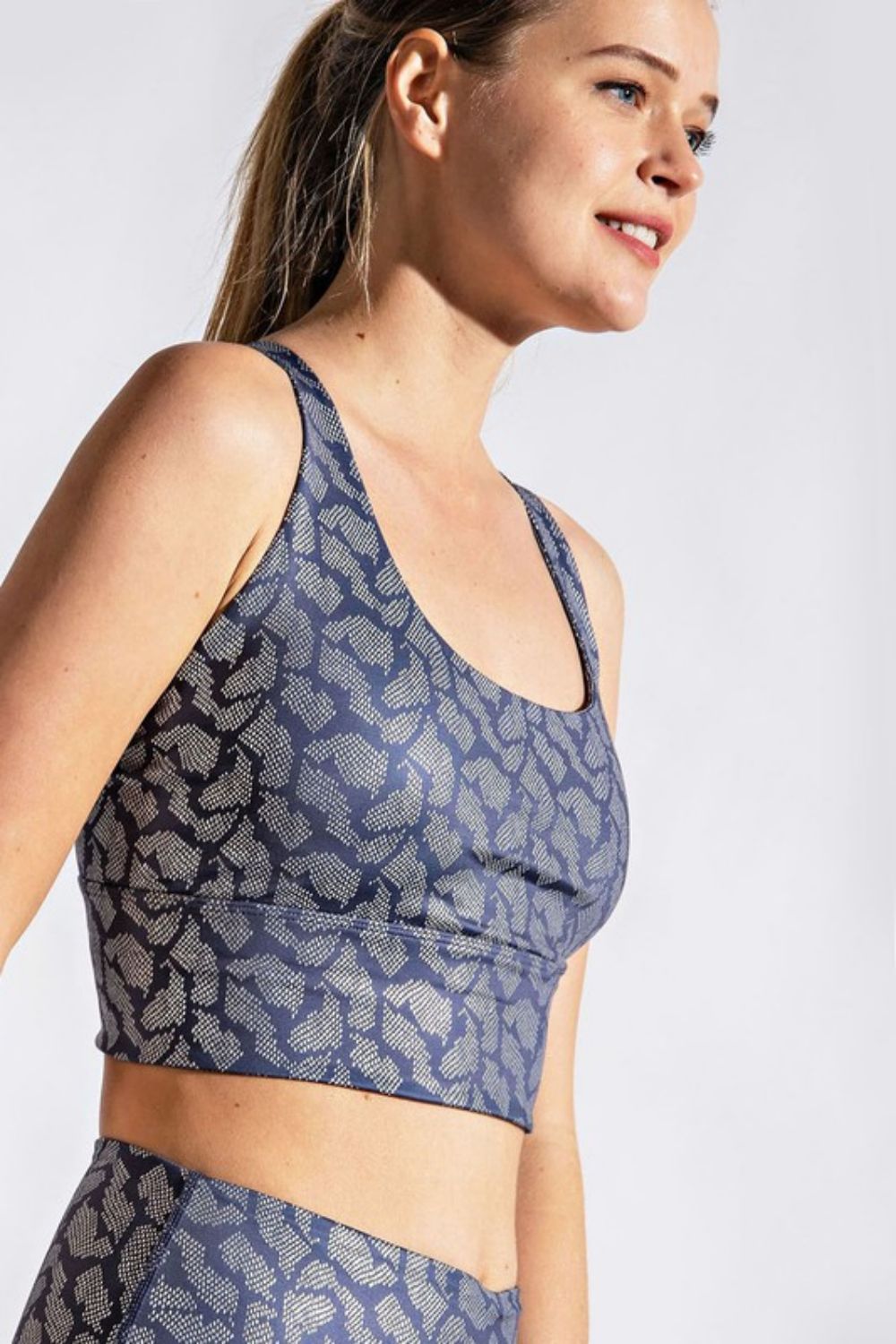 Rae Mode Printed Crisscross Back Sports Bra