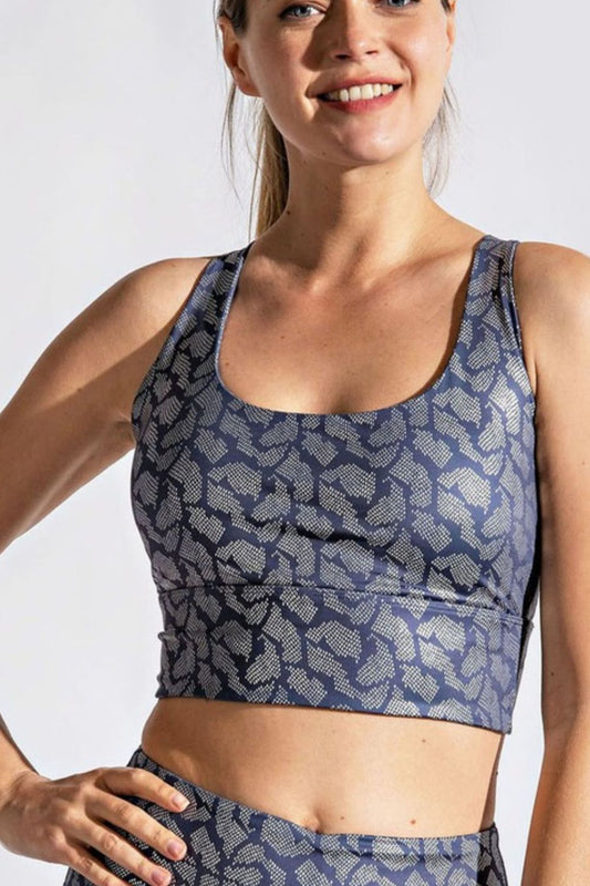 Rae Mode Printed Crisscross Back Sports Bra