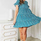 Short Flounce Sleeve Tiered Dress