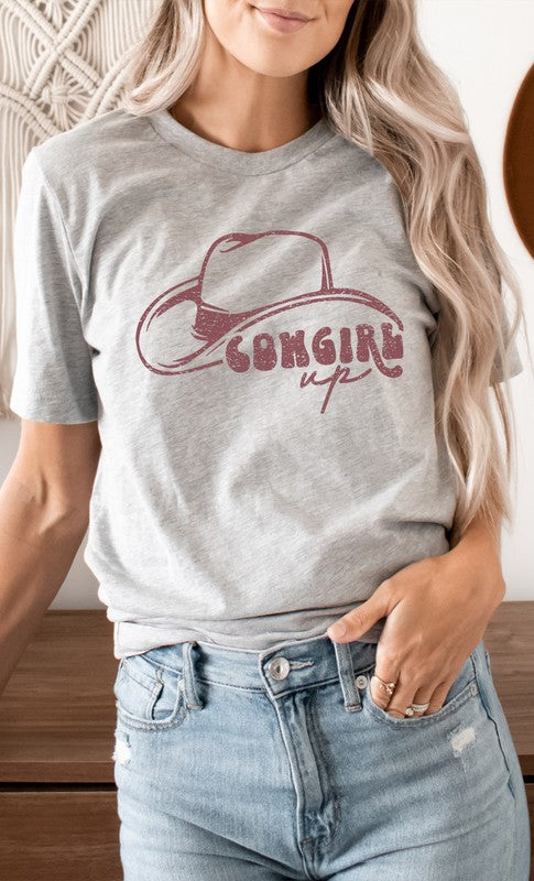 Cowgirl Up Country Western Graphic Tee