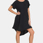 Zenana Fringe Edge High Low Flowy Dress with Pockets