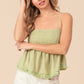 BiBi Fringed Hem Smocked Cami