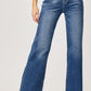 Risen Full Size High Rise Frayed Hem Wide Leg Jeans