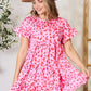 Short Flounce Sleeve Tiered Dress