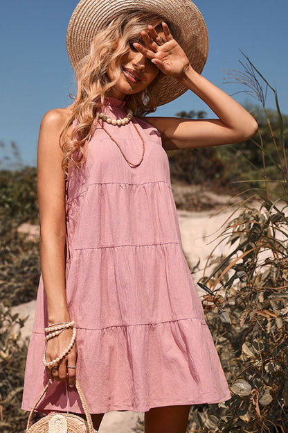 Back Sleeveless Tiered Dress