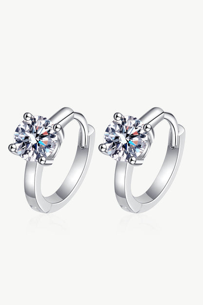 Moissanite Huggie Earrings 1 Carat