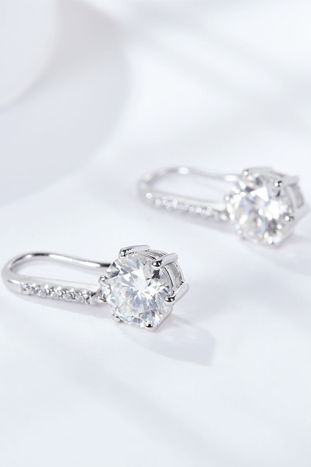 Moissanite 2 Carat 6 Promg Drop Earrings