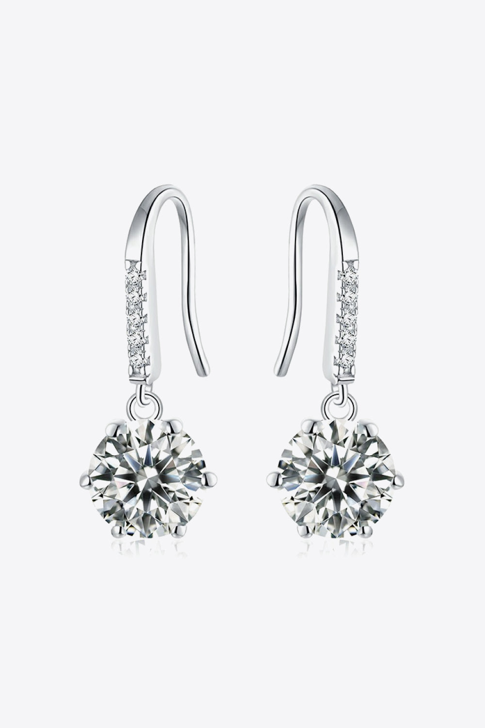 Moissanite 2 Carat 6 Promg Drop Earrings