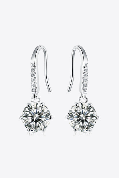 Moissanite 2 Carat 6 Promg Drop Earrings