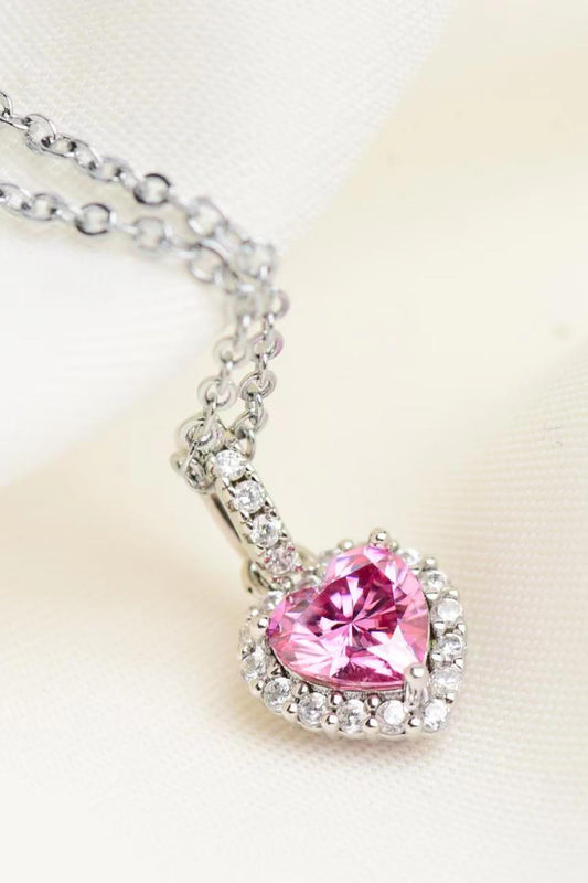 Moissanite 1 Carat Heart Pendant Necklace