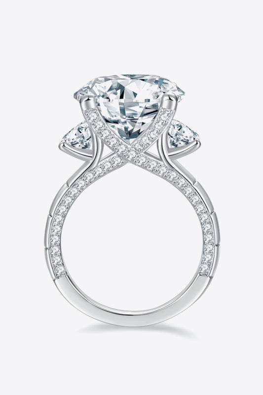 Moissanite 8.6 Carat Platinum Plated Ring