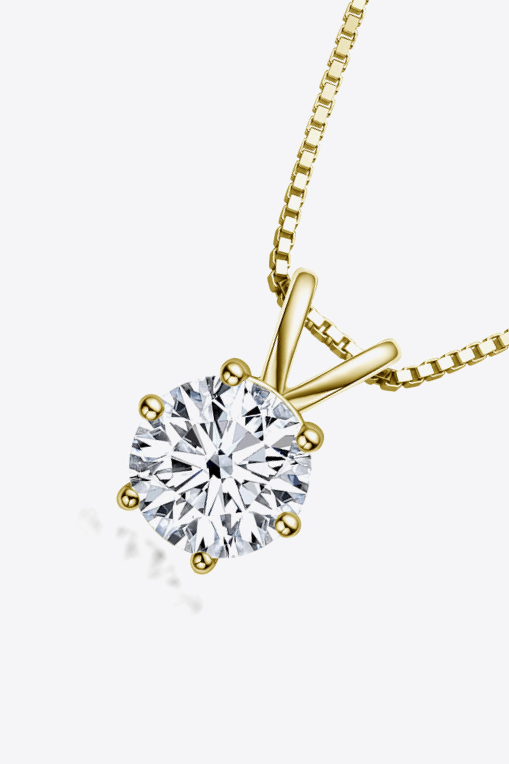 Moissanite Pendant Necklace 925 Sterling Silver 1 Carat