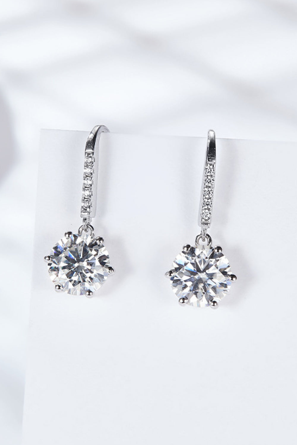 Moissanite 2 Carat 6 Promg Drop Earrings