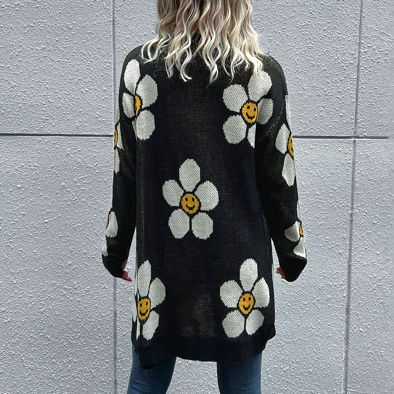 Double Take Floral Button Down Longline Cardigan