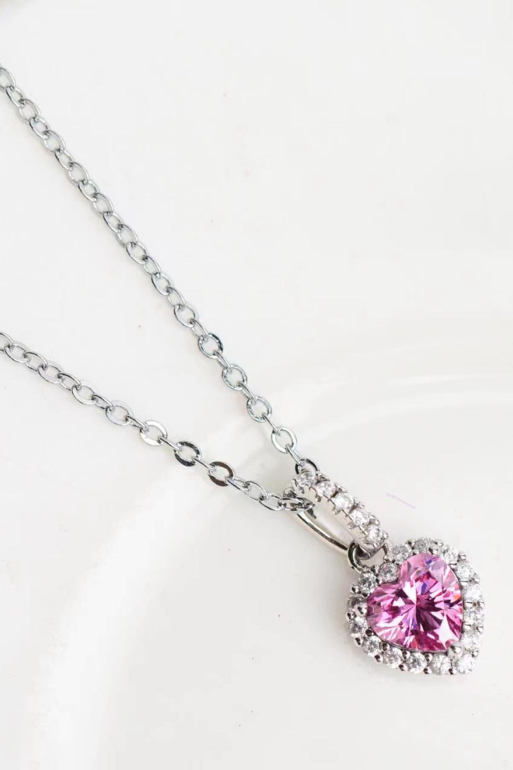 Moissanite 1 Carat Heart Pendant Necklace