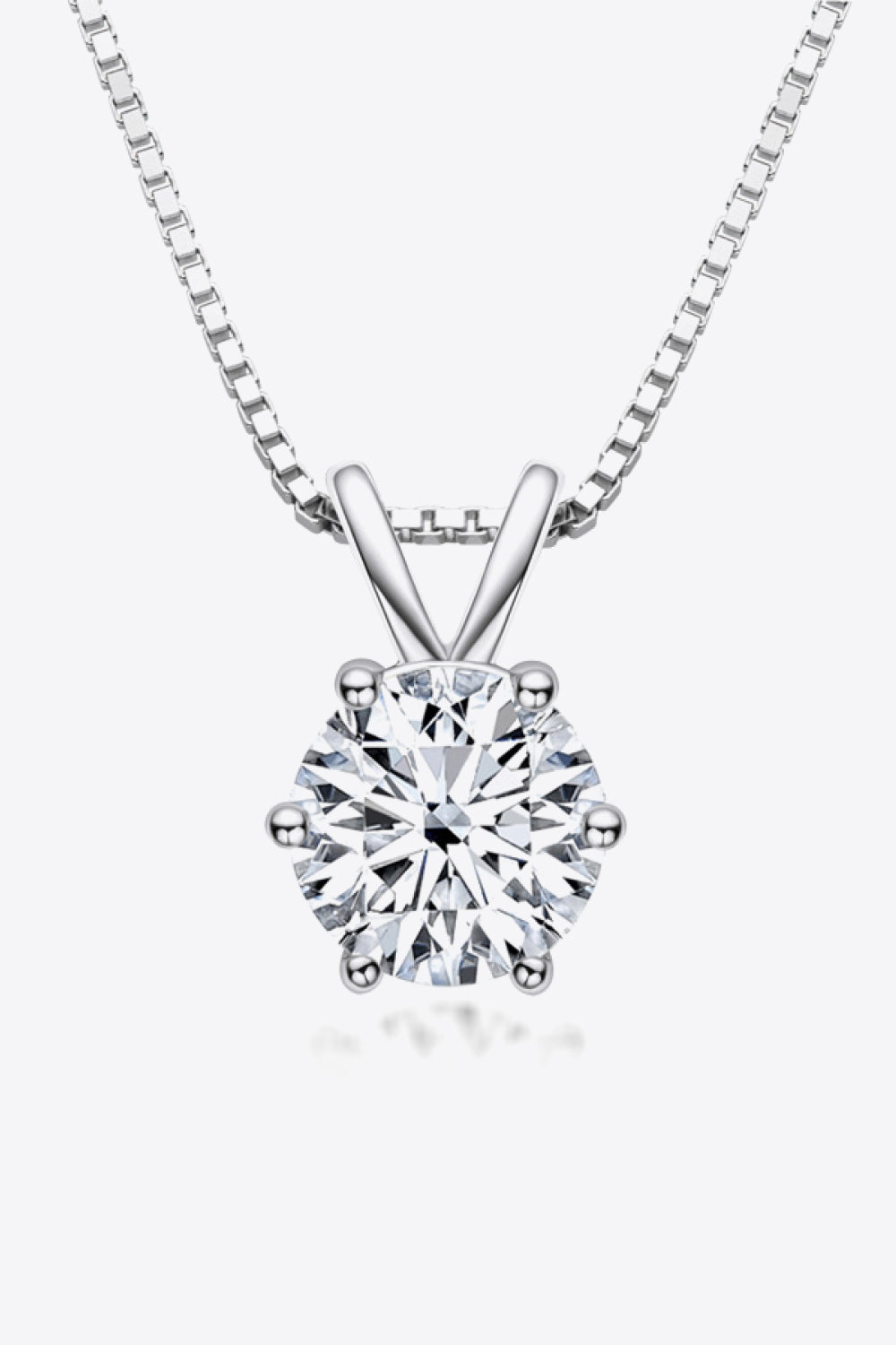 Moissanite Pendant Necklace 925 Sterling Silver 1 Carat